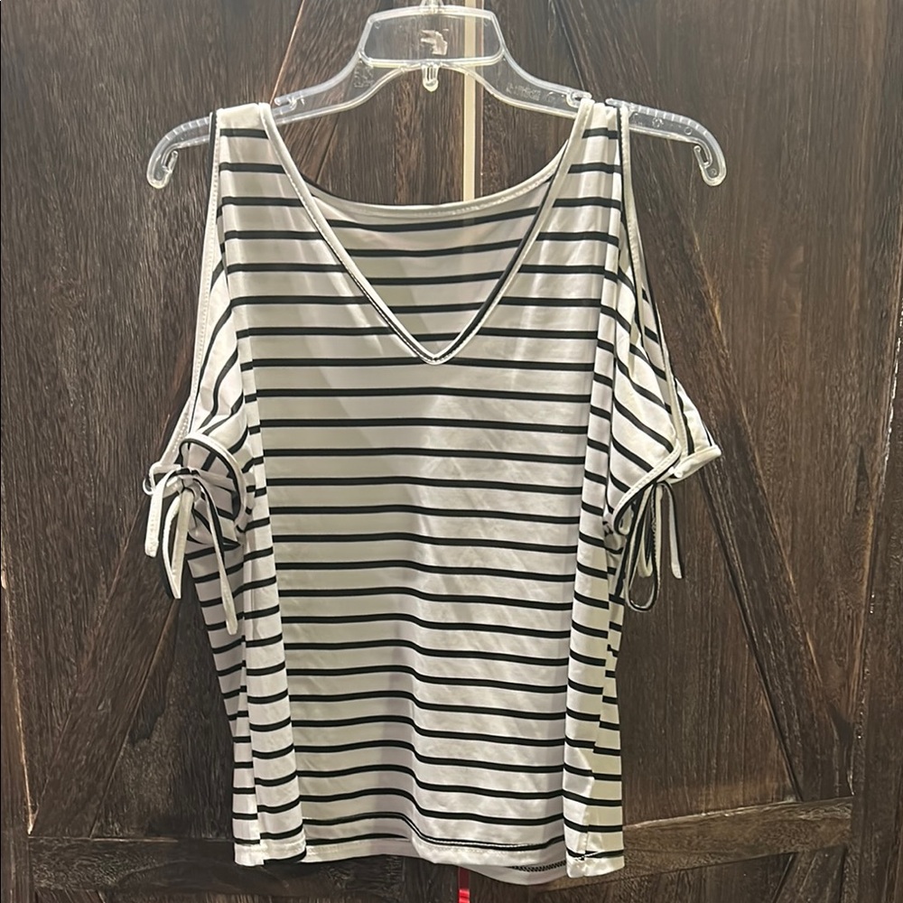 Striped V-Neck Women's Top